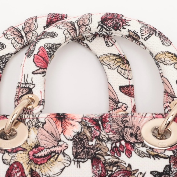 Lady Dior Pink and White Butterfly Floral Design - Picture 6 of 11